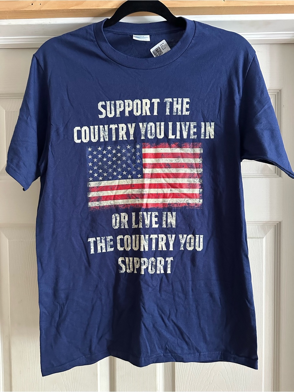 Navy Patriotic American Flag Graphic Tee